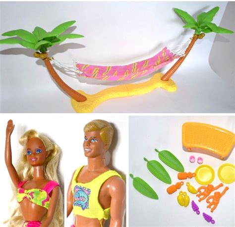 Barbie Hawaiian Fun Hammock Hideaway Vintage Kit 1990 Ken Doll Beach