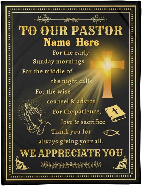 Personalized Pastor We Appreciate You Blanket To Our