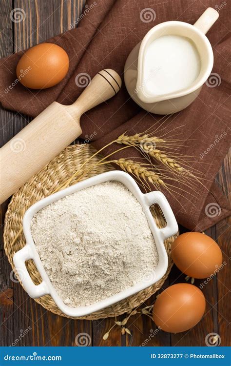 Flour Milk Eggs Stock Image Image Of Kitchen Milk 32873277