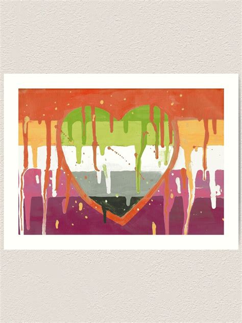 Lesbian Aromantic Painted Pride Flag Art Print For Sale By Lewin