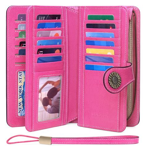 Sendefn Wallets For Women Genuine Leather Credit Card Holder With Rfid