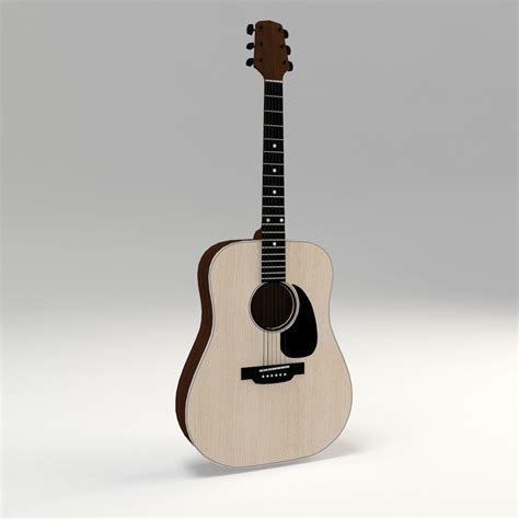 3d Model Acoustic Guitars Low Poly Vr Ar Low Poly Cgtrader