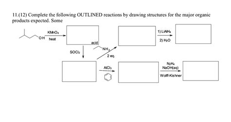 Solved Complete The Following Outlined Reactions By Drawing