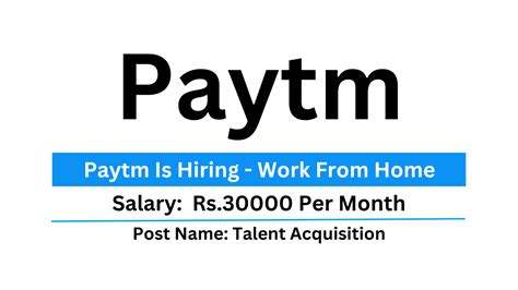 Paytm Is Hiring Work From Home Talent Acquisition Internship