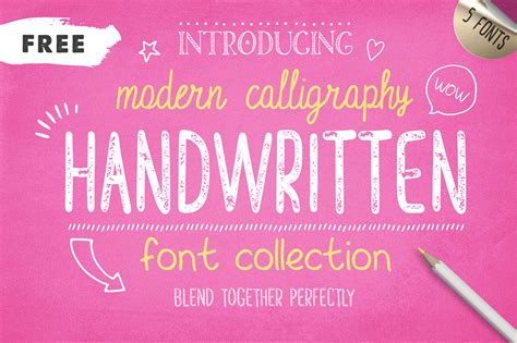 Free Fonts Handwritten Font Collection On Behance