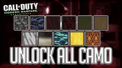 How To Unlock All Weapon Camo In Mwr Modern Warfare Remastered