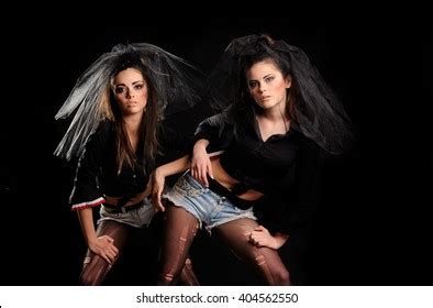 Two Sexy Dancing Woman Black Lingerie Stock Photo Shutterstock