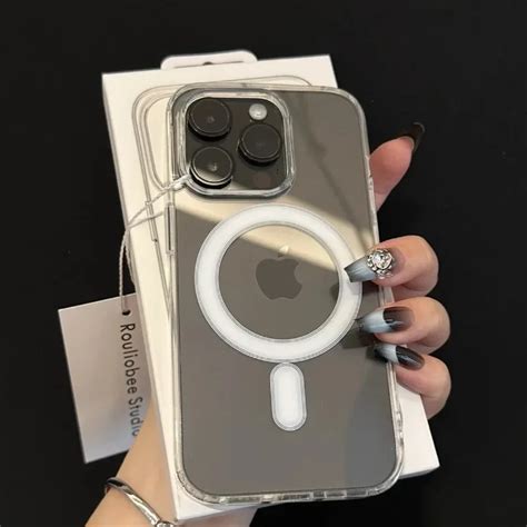 Магнитный чехол для телефона Magsafe, прозрачный чехол для iPhone 15 14 ...