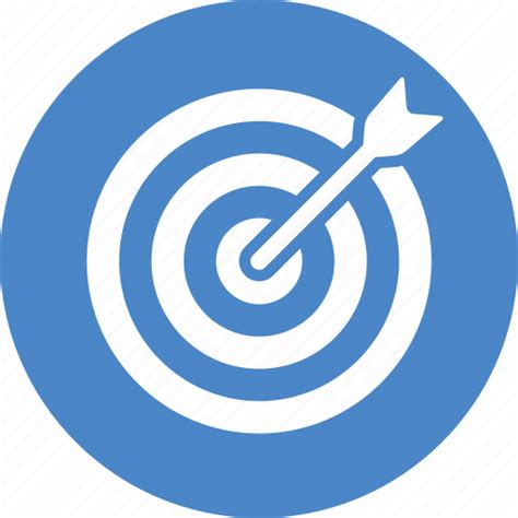 Blue Bullseye Business Success Circle Goal Marketing Target Icon