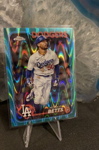 2024 Topps Chrome Aqua Lava Refractor Mookie Betts 113 199 LA Dodgers