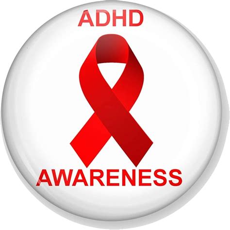 Ts And Gadgets Co Adhd Awareness Red Ribbon Button Badge 38 Mm Lapel