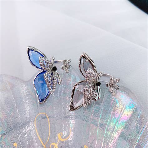 Sparkly Butterfly Ring Micro Paved In Cz Stones Etsy