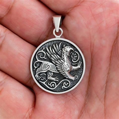 925 Sterling Silver Greek Mythology Griffin Pendant Silvermania925