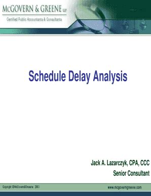 Fillable Online Schedule Delay Analysis Fax Email Print Pdffiller