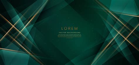 Abstract Elegant Green Background With Golden Line And Lighting Effect