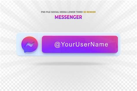 Premium Psd Messenger Logos Social Media Lower Third 3d Render