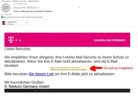 Und Weiter Gehts Mit Phishing Mails Vermeintlich Von Der Telekom Elbe