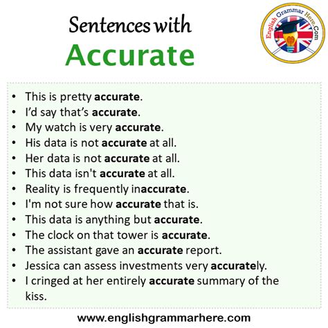 Sentences With Accurate Accurate In A Sentence In English Sentences