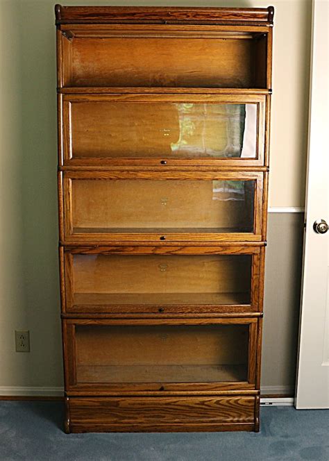 Antique Oak Five Stack Barrister Bookcase Ebth