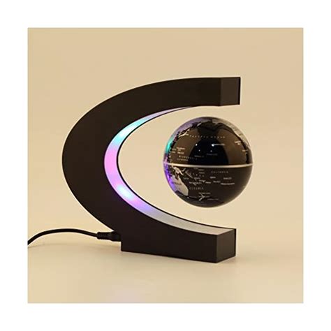 Floating Globe With Led Lights C Shape Magnetic Levitation Floating