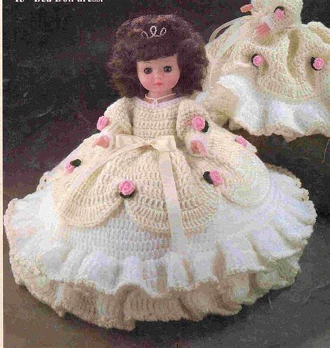 Vintage Crochet Pattern Cinderella Bed Doll Pillow Doll Tiered Etsy Vintage Crochet Pattern