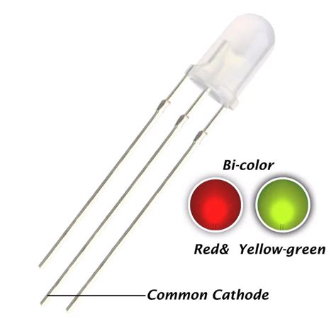 Auslese Bi Colour Led 5mm Red And Yellow Green Common Cathode White