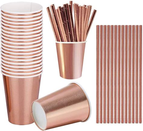 IZoeL Vaisselle Jetable Anniversaire Rose Gold Vaisselles Fille 60