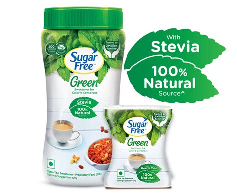 Sugar Free Green Natural Sweetener Made From Stevia Leaves