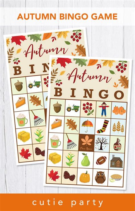 Free Printable Fall Bingo Cards Printable Word Searches