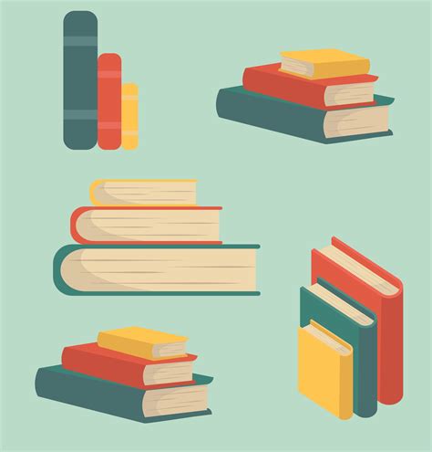 Set Book Of Stacks In Flat Design 661126 Vector Art At Vecteezy