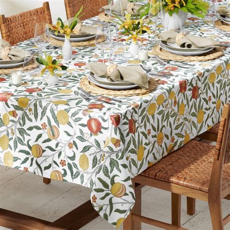 Williams Sonoma X Morris And Co Outdoor Fruit Tablecloth Williams Sonoma