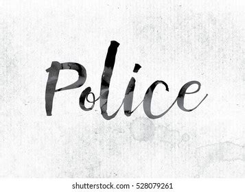 Word Police Concept Theme Painted Watercolor Stock Illustration