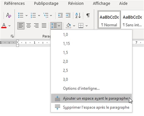 Paragraphe Word Retrait Espacement Interligne