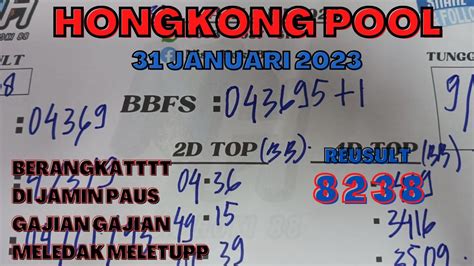 HONGKONG 31 JANUARI 2023 HK POOL HARI INI RUMUS HK PREDIKSI HK