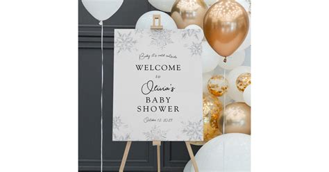 Winter Snowflake Baby Shower Welcome Sign Zazzle