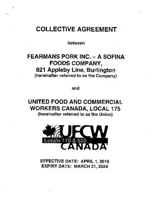 Fillable Online COLLECTIVE AGREEMENT BETWEEN SOFINA FOODS Fax Email