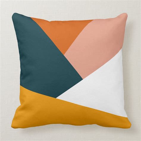 Modern Abstract Geometric Color Block Pattern Throw Pillow Zazzle Colorful Throw Pillows