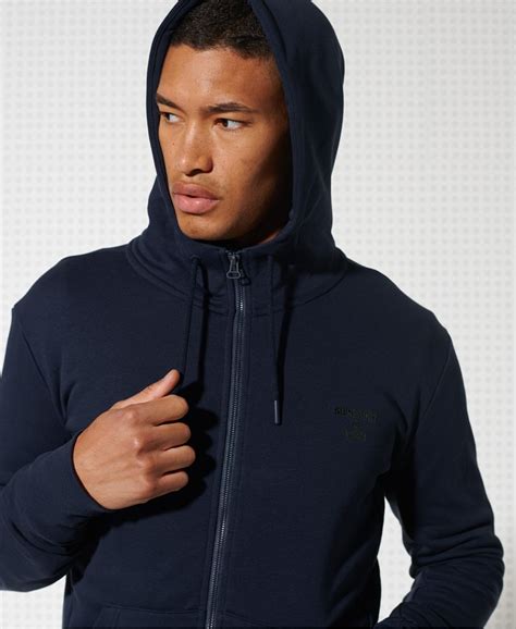 Mens Training Sport Zip Hoodie In Nautical Navy Superdry Uk