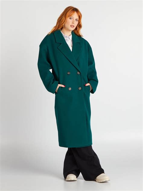 Manteau long à double boutonnage Vert Kiabi 45 00