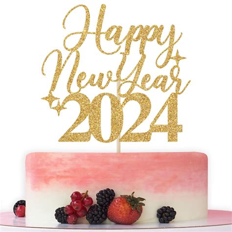 Buy Happy New Year 2024 Cake Topper Cheers To 2024 Hello 2024