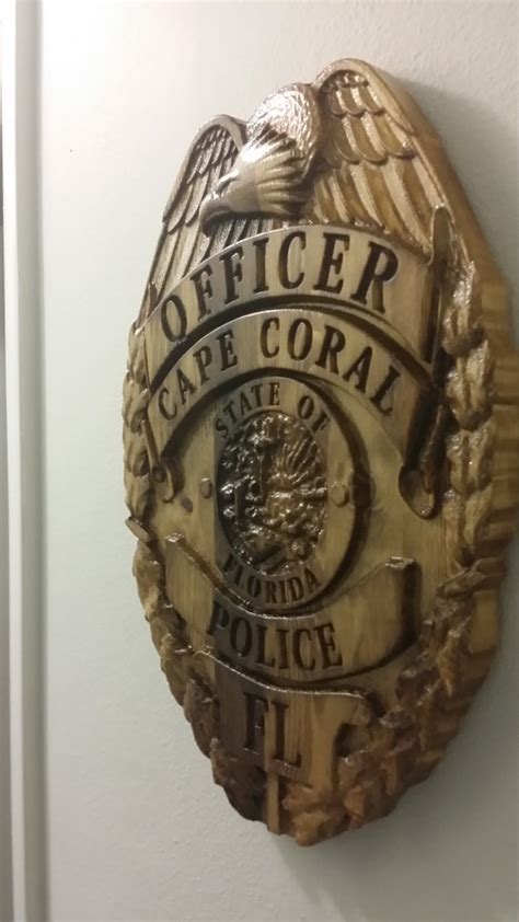 Ccpd Cape Coral Police Personalized Police Badge 3d V Carved