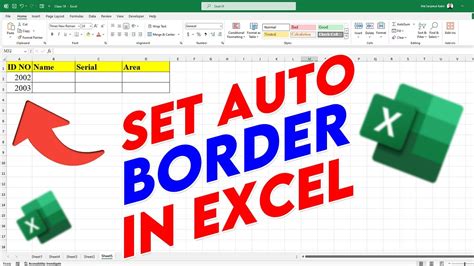 How Set Auto Border In Excel Add Borders Automatically To Cells In Excel Youtube