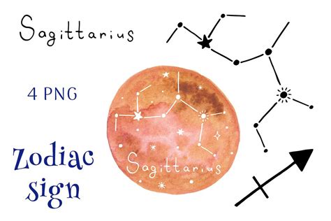 Zodiac Sign Sagittarius PNG Clipart Graphic By TanyaPrintDesign