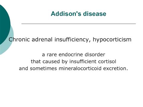 Hypocortisolism Addisons Disease