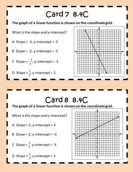 8th Grade STAAR EOC TEKS Aligned Task Cards 8 4 A B C 8 5 A B E F H