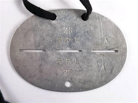 Erkennungsmarke Wehrmacht aus Aluminium eines Angehörigen 3 Pi 5