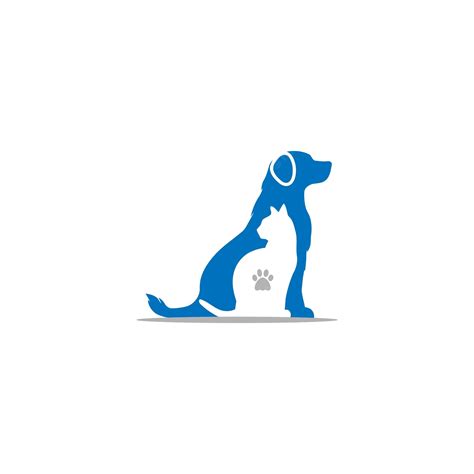 Premium Vector Blue Dog Logo With A Paw On The Bottom