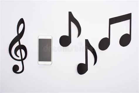 View Of Paper Cut Music Notes Stock Photo Image Of Communication