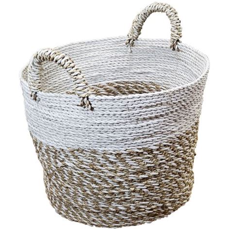 Highland Dunes Handwoven Seagrass And Raffia Wicker Rattan Basket And Reviews Wayfair