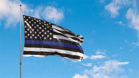 An American Flag Symbolic Of Support For Law Enforcementusa Flag